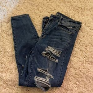 Womens american eagle ripped skinny jeans